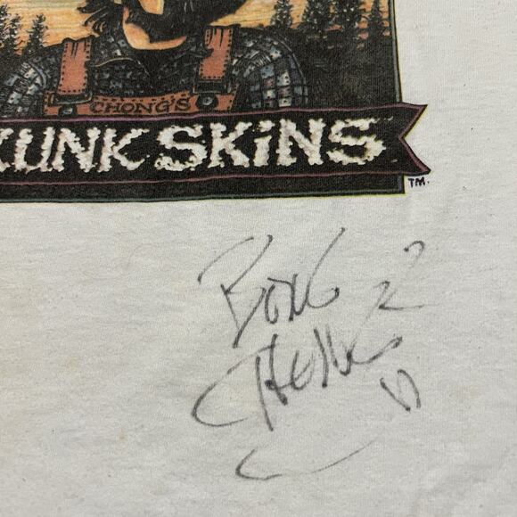 Vtg Tommy Chong Autographed T Shirt Big-Bag Chong's Skunk Skins 420 Stoner Sz XL - Picture 5 of 6